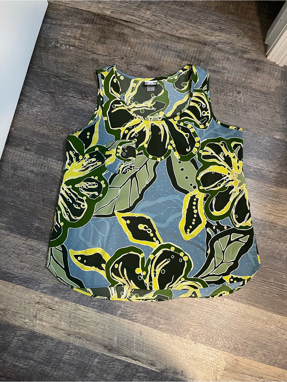 Manuhealii Green and Yellow Floral Camisole